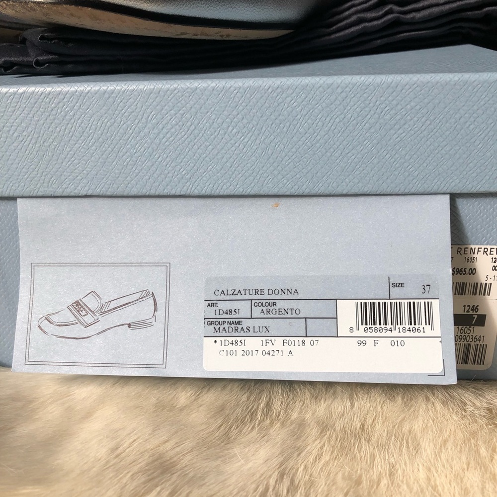 Prada Silver Loafers 37 - Picture 6 of 8
